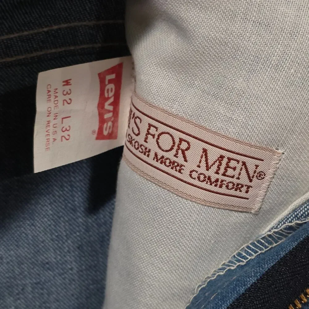 1980s Levis Rare Vintage Orange Tab Western Light Wash Jeans Deadstock 32x32